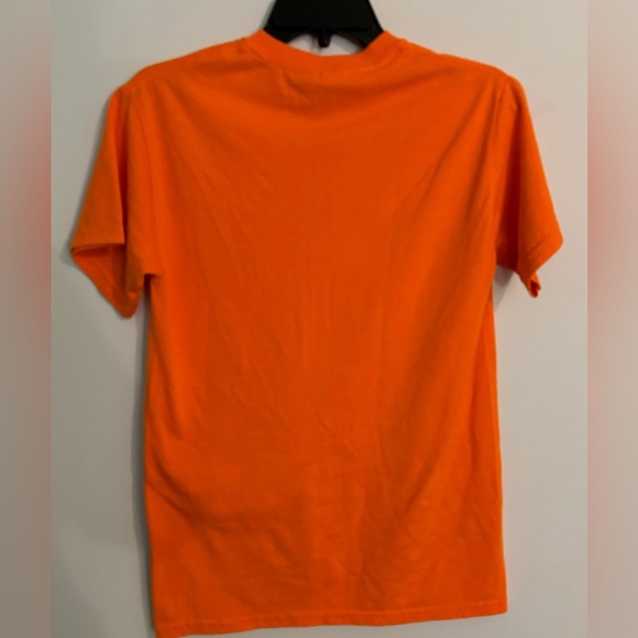 Gildan Womens Sz Small Maine Tourist Short Sleeve Orange Blue Tee Shirt Souvenir - Picture 4 of 5